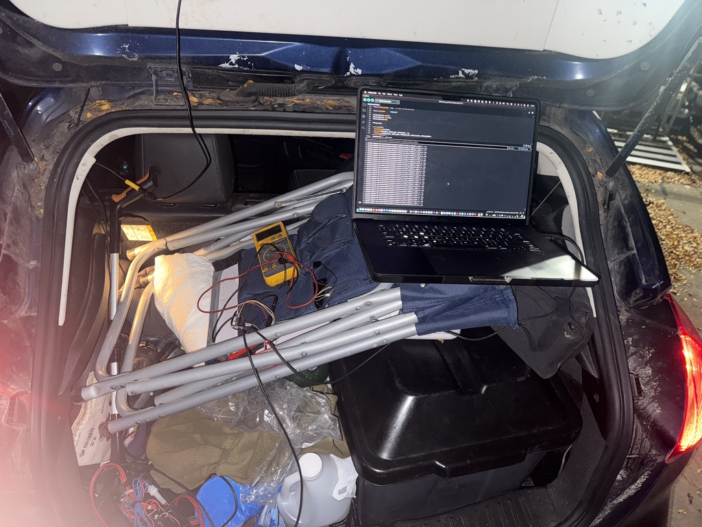 Who among us hasn't programmed an ESP-32 in the back hatch of a car at 1am?